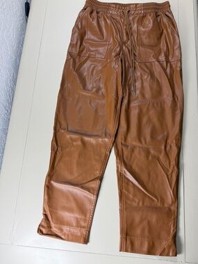 a new day Cognac Faux Leather Jogger Waistband